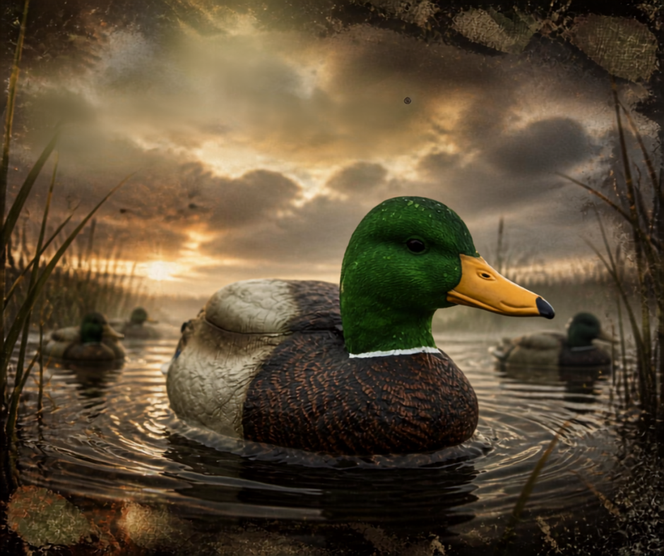 THE NATURAL FLUTTER EXTREME MALLARD DRAKE, Flocked Head