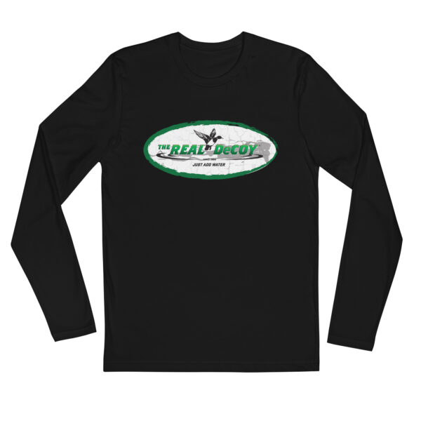 Men's Fitted Long Sleeve Black Shirt Front