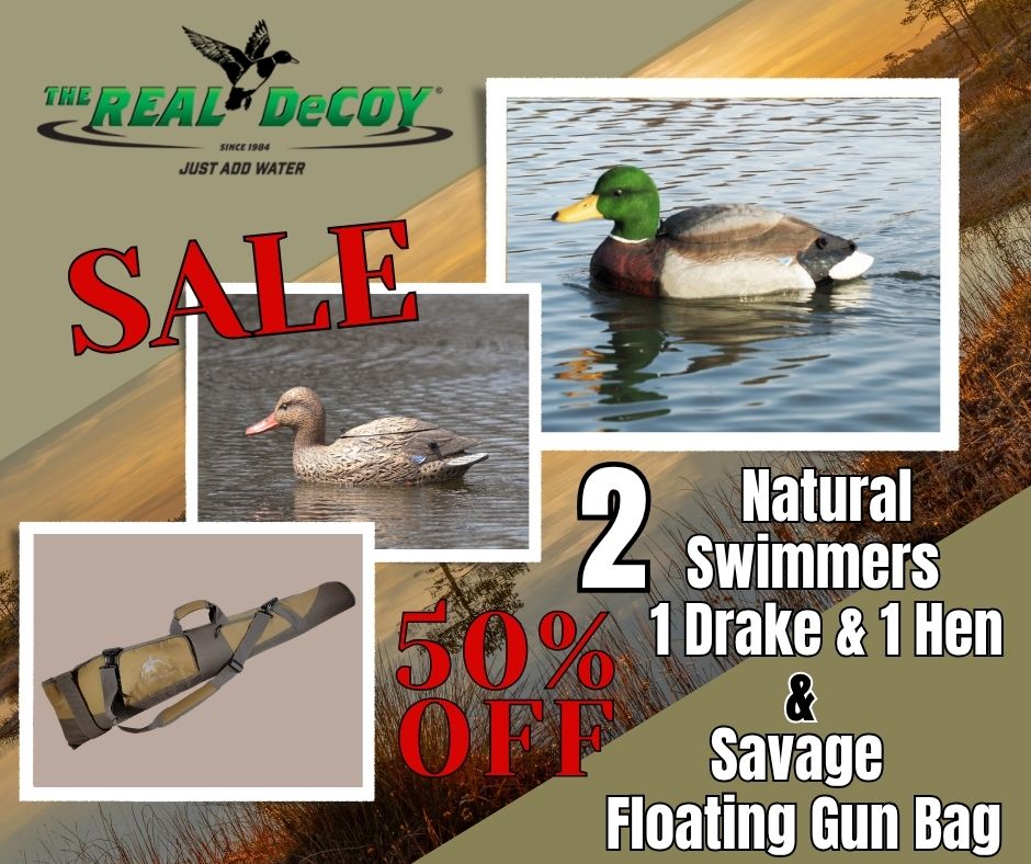 50% OFF 2 Natural Swimmer, 1 Drake & 1 Hen + Gun Case